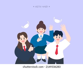 Fighting! With COVID-19 illustration collection