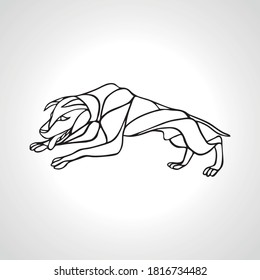 Fighting dog pit bull terrier dog or canine wavy outline vector