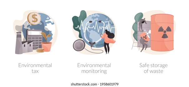 Fighting environmental problems vector concept metaphors