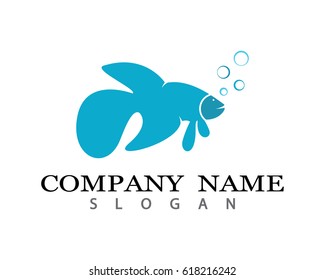 Fighting fish logo template