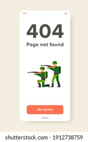 Icono plano de lucha. Ilustración vectorial multicolor de dos militares con ametralladoras