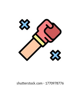 Fighting game, fist, box icon. Simple color with outline vector elements of video game icons for ui and ux, website or mobile application