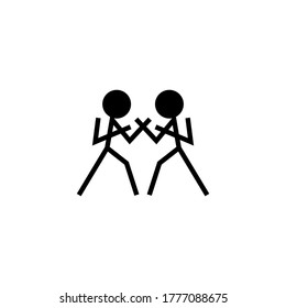 Fighting game icon in black flat glyph, filled style isolated on white background