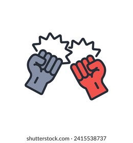 fighting game icon. vector.Editable stroke.linear style sign for use web design,logo.Symbol illustration.