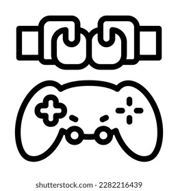 Fighting Game Vector Line Icon Design