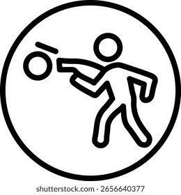 Lutando projeto de ícone de linha de vetor