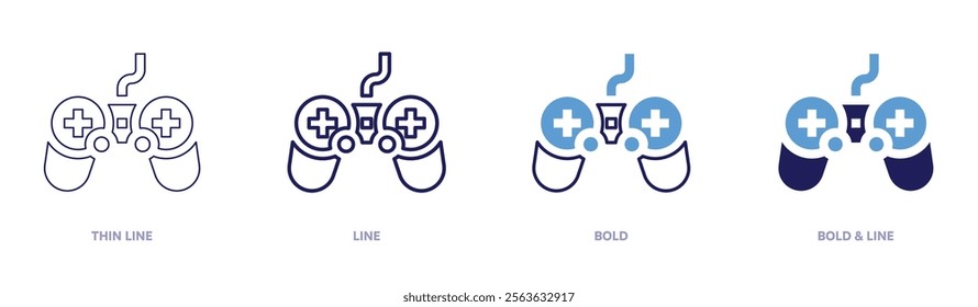 Fighting games icon in 4 different styles. Thin Line, Line, Bold, and Bold Line. Duotone style. Editable stroke.