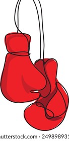 Fighting gloves one line drawing
