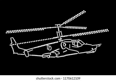 The fighting helicopter flies