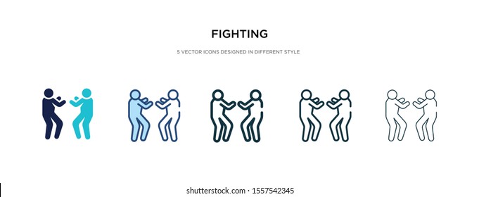 fighting icon in different style vector illustration. two colored and black fighting vector icons designed in filled, outline, line and stroke style can be used for web, mobile, ui