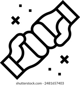 fighting icon. Thin linear style design isolated on white background