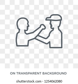 Fighting icon. Trendy flat vector Fighting icon on transparent background from People collection. High quality filled Fighting symbol use for web and mobile