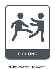 fighting icon vector on white background, fighting trendy filled icons from Humans collection, fighting simple element illustration