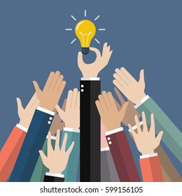 Fighting for an idea. Vector illustration creative concept