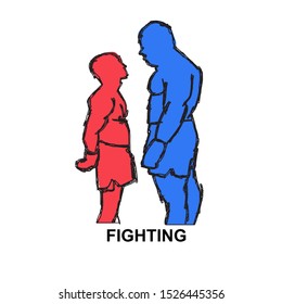 Fighting idea vector on white background concept flat illustration.