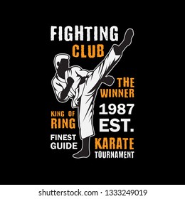 Fighting or Karate Club T Shirt Template. Vector Template good for your t shirt event.