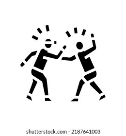 fighting kids glyph icon vector. fighting kids sign. isolated symbol illustration