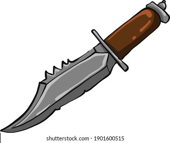 Fighting knife, illustration, vector on a white background.