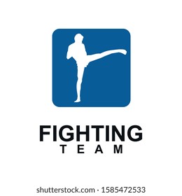 Fighting logo template, creative design concept, vector