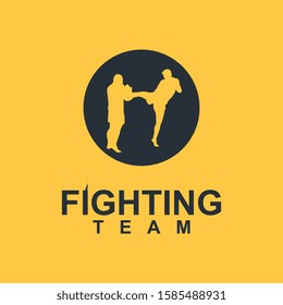 Fighting logo template, creative design concept, vector