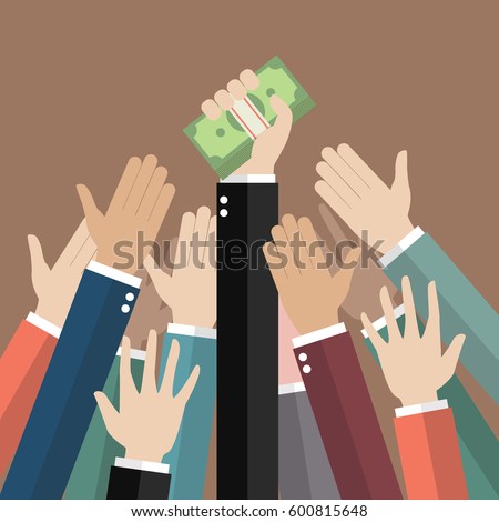 Fighting for money. Vector illustration