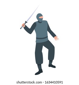 Fighting ninja icon. Isometric of fighting ninja vector icon for web design isolated on white background