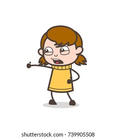 Fighting Pose - Cute Cartoon Girl Illustration