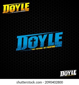 Fighting Punch Doyle Text Logo