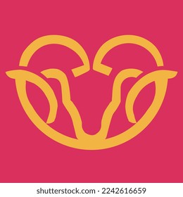 fighting ram logo concept form love