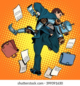 Fighting robot and human, artificial intelligence, new technolog