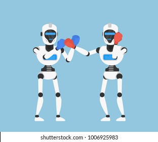 Fighting Robots In Boxing Gloves