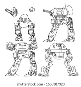 Bekämpfungsmaschinen für Roboter - Vektorillustration