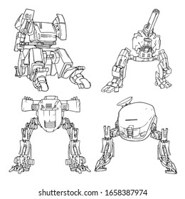 Bekämpfungsmaschinen für Roboter - Vektorillustration