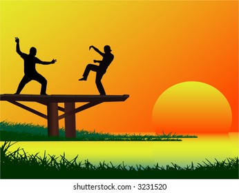 Fighting Session on the bridge - work with vectors