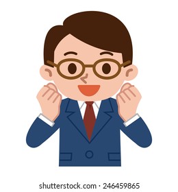 Fighting spirit of young businessman