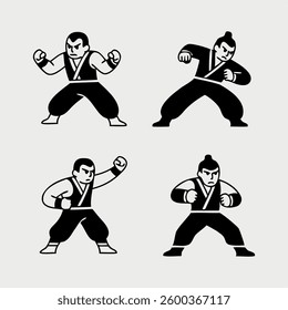 Fighting Styles Minimalist vector illustrations for training