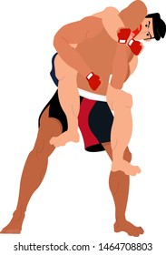 Fighting technique isolated vector illustration