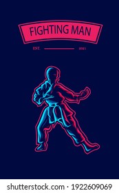 Fighting technique silhouette vector illustration. Modern and simple logo for karate,judo and martial. Abstract vector illustration. Isolated black background for t-shirt.