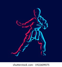 Fighting technique silhouette vector illustration. Modern and simple logo for karate,judo and martial. Abstract vector illustration. Isolated black background for t-shirt.