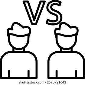 Fighting Vector Line Icon Design