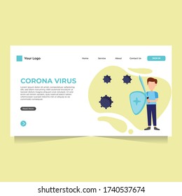 Fighting With Viruses Landing Page Vector Design