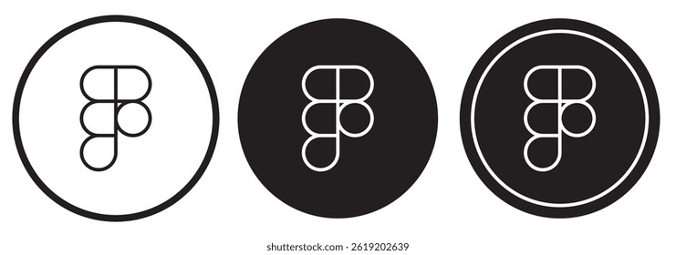 Conjunto de iconos de logotipo Figma. Aplicación del editor. Símbolo de icono de redes sociales, Vector de diseño de íconos Figma. Figma App icono y logotipo de Ilustración vectorial, Figma es una aplicación de Web colaborativo para el diseño de interfaz.