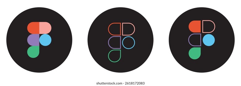 Figma logo icon vector set . 