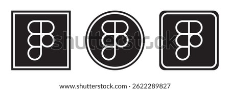 Figma logotype icons, social media icon symbol logotype vector
