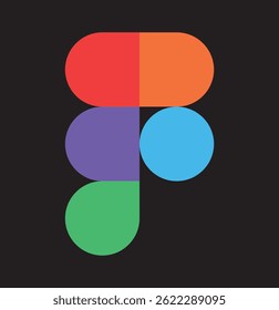 Ícono de App móvil Figma sobre fondo transparente, Ilustración vectorial. Figma es una aplicación de Web colaborativo para el diseño de interfaces.