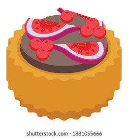 Figs cake icon. Isometric of figs cake vector icon for web design isolated on white background