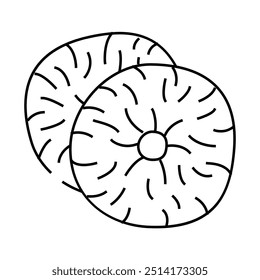 Vector de icono de línea de fruta seca de higos. signo de fruta seca de higos. Ilustración negra de símbolo de contorno aislado