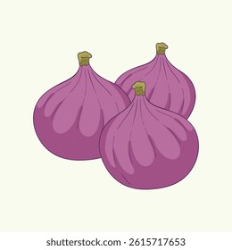 Figs Fruit Flat Design Cartoon Icon Illustration