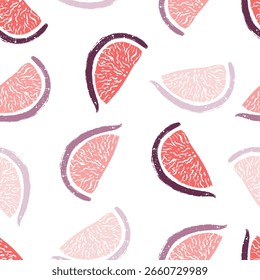 Figs Fruit Wedges Vector Seamless Pattern