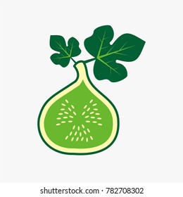 Figs green half vector icon design logo for your farming business